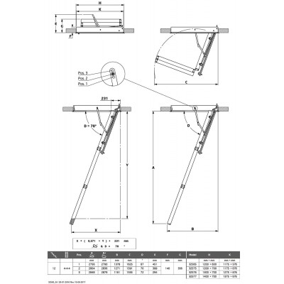 Schody strychowe Dolle SW36-5 120x70cm