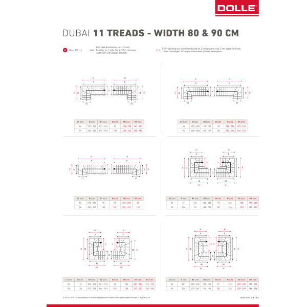 Schody modułowe,  zabiegowe DUBAI / DESIGN/ DĄB 90