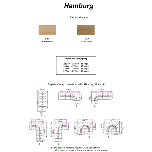 Schody modułowe HAMBURG Classic II/ Buk 75 cm