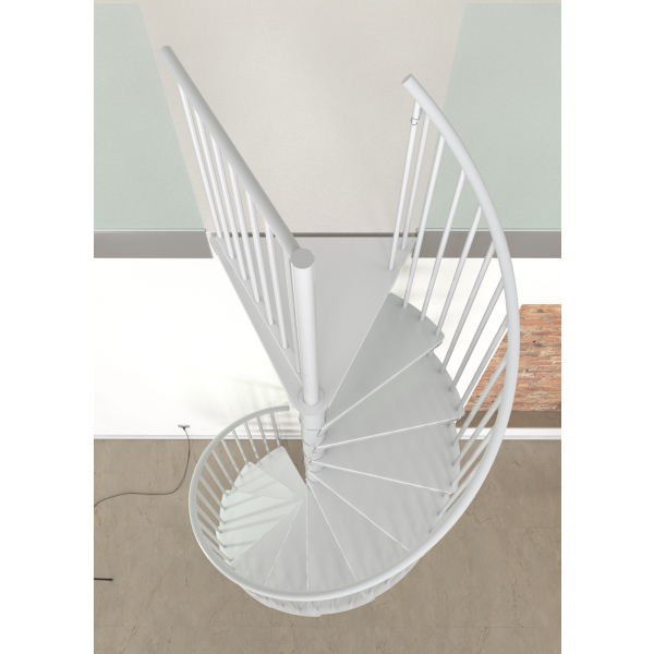 Schody spiralne, kręcone  Rondo Color Smart, Białe / fi 160 cm