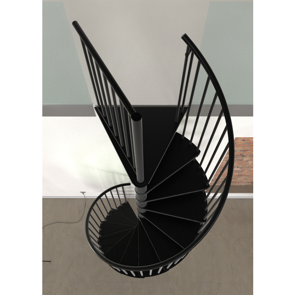 Schody spiralne, kręcone  Rondo Color Smart,  Czarne / fi 120 cm