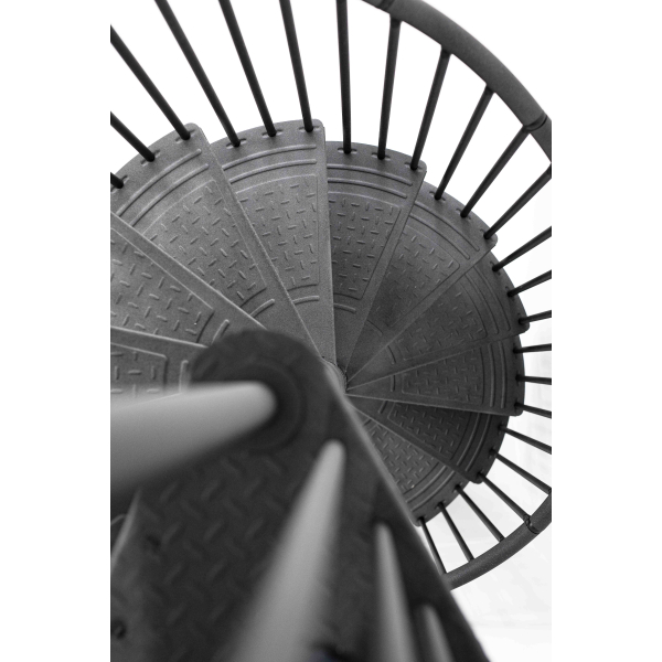 Schody spiralne, zewnętrzne RONDO ZINK Antracyt / fi 160 cm