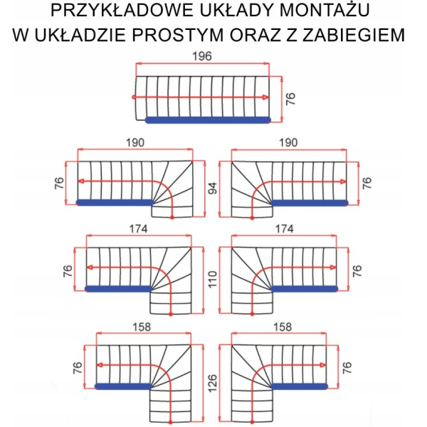 Schody modułowe proste/zabieg MINKA Style Szare/ BUK
