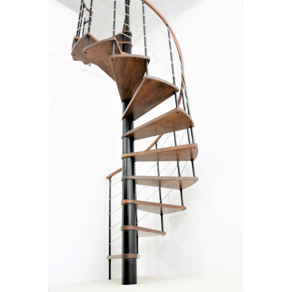 Schody spiralne ,kręcone Venezia Czarne/ ORZECH  fi 140 cm