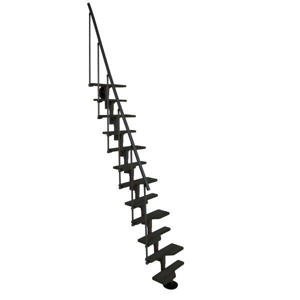 Mini schody modułowe Minka VIENNA BLACK/ Buk lakierowany na czarno/ do 296 cm.