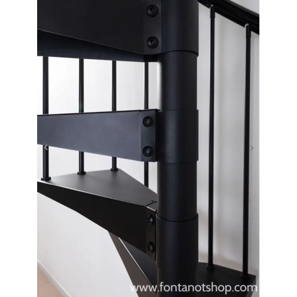 Schody kręcone stalowe Fontanot Clip/ Czarne  fi 100 cm